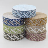 5 meters Ethnic 3D Zig Zags 38mm Webbing #RUB3567 - ACCESSOIRES LEDUC BV